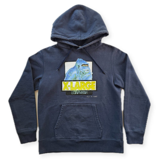 X-LARGE x Hajime Sorayama Chrome Gorilla OG Logo Pullover Hoodie Black Size S - Thrift GoblinHoodie
