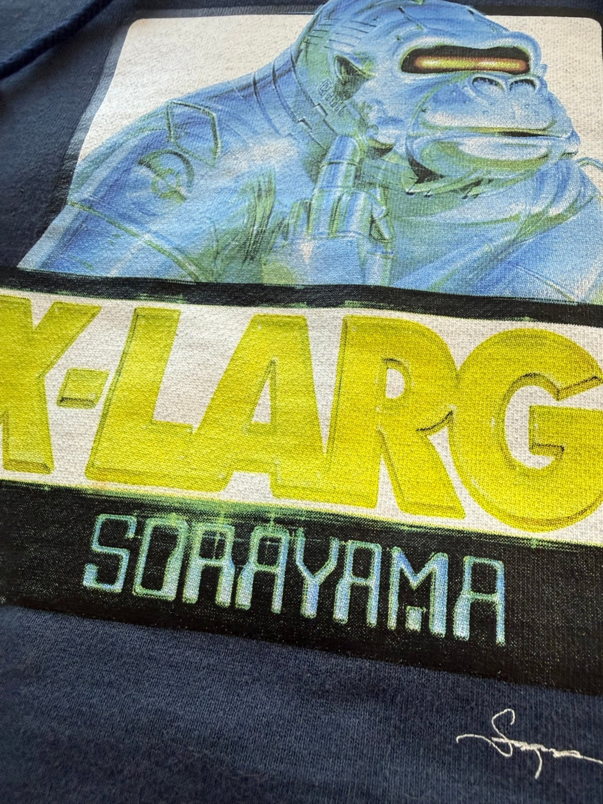 X-LARGE x Hajime Sorayama Chrome Gorilla OG Logo Pullover Hoodie Black Size S - Thrift GoblinHoodie