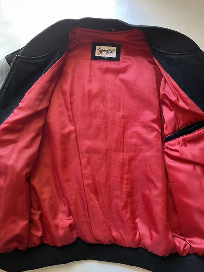 Y2K Disney World Cast Member Sorcerer Mickey Suede Letterman L Jacket Disneyana - thriftgoblin