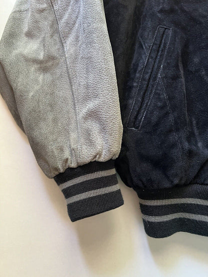 Y2K Disney World Cast Member Sorcerer Mickey Suede Letterman XL Jacket Disneyana - thriftgoblin