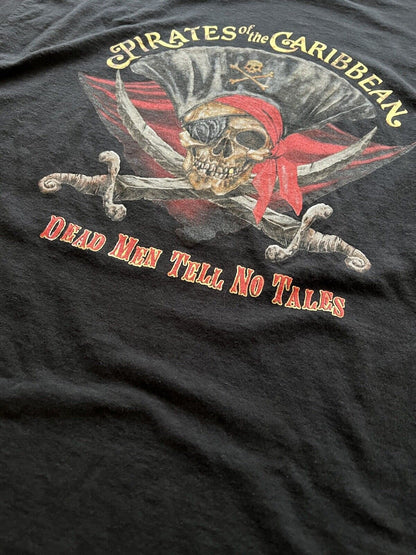 Y2K Disneyland Resort Pirates of the Caribbean T-shirt Dead Men Tell No Tales - thriftgoblin