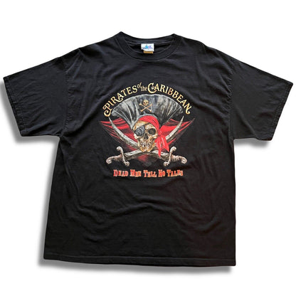 Y2K Disneyland Resort Pirates of the Caribbean T-shirt Dead Men Tell No Tales - thriftgoblin