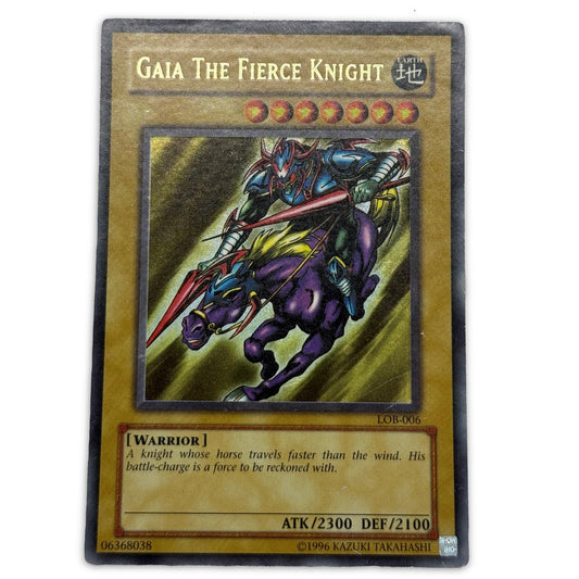 Yu-Gi-Oh Gaia The Fierce Knight LOB-006 Ultra Rare Legend of Blue Eyes - Thrift GoblinTrading Card