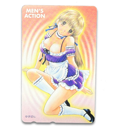 Yuzupon Men's Action Maid Illustration Unused Japanese Telephone Card (Teleca) - Thrift GoblinTelephone Card