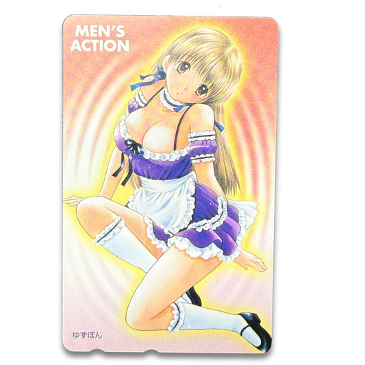 Yuzupon Men's Action Maid Illustration Unused Japanese Telephone Card (Teleca) - Thrift GoblinTelephone Card