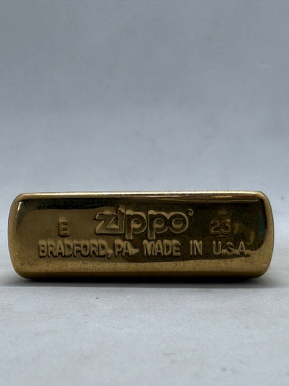 Zippo Brushed Brass Lighter 2023 Plain No Design Bradford PA - Thrift GoblinLighter
