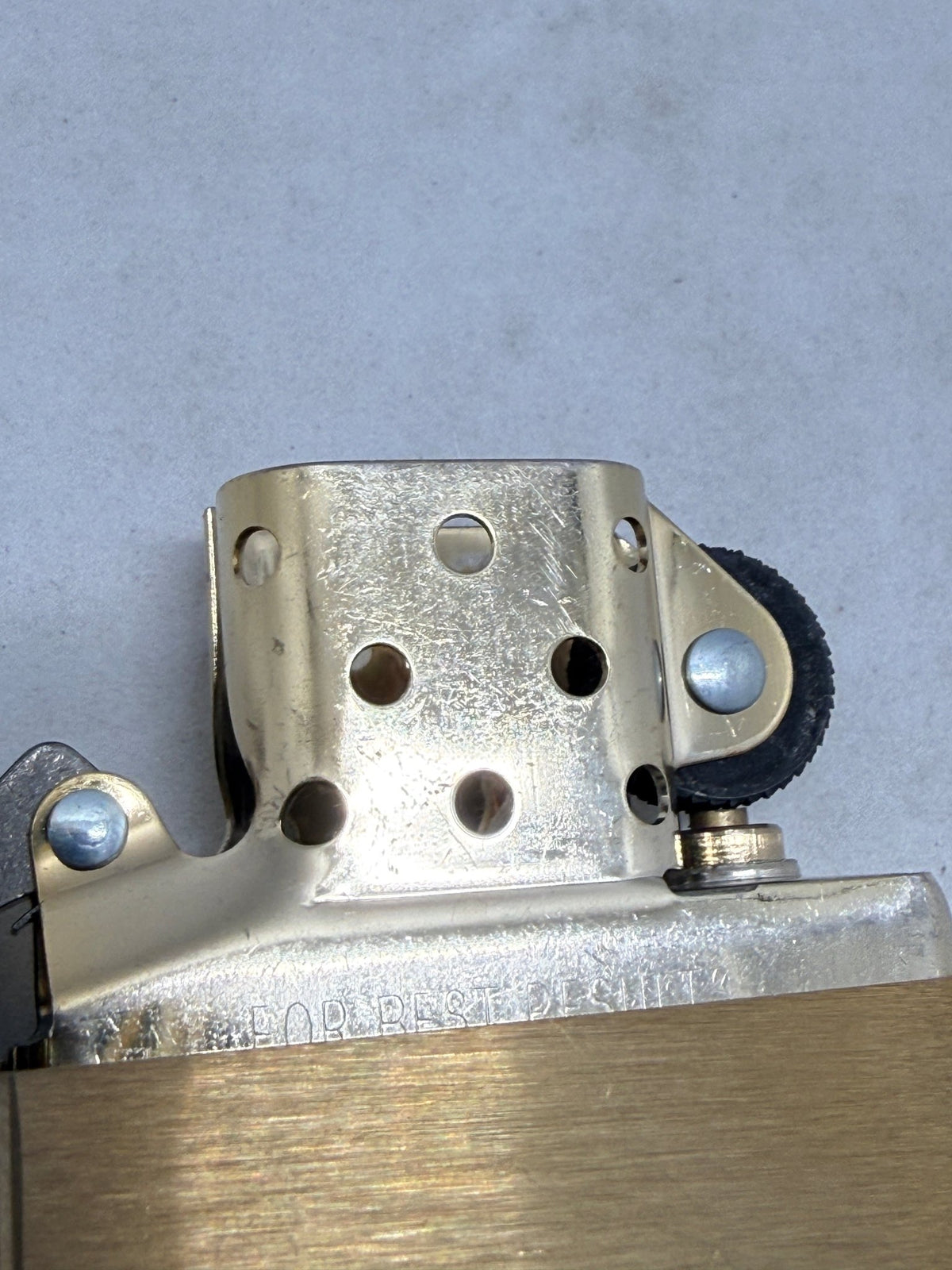 Zippo Brushed Brass Lighter 2023 Plain No Design Bradford PA - Thrift GoblinLighter